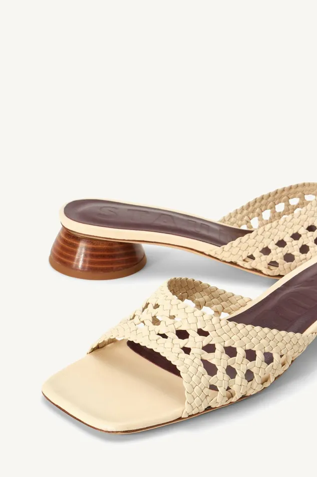 STAUD SIMONE CROCHET HEEL Cream Women Heels STAUD SIMONE CROCHET HEEL Cream Women Heels