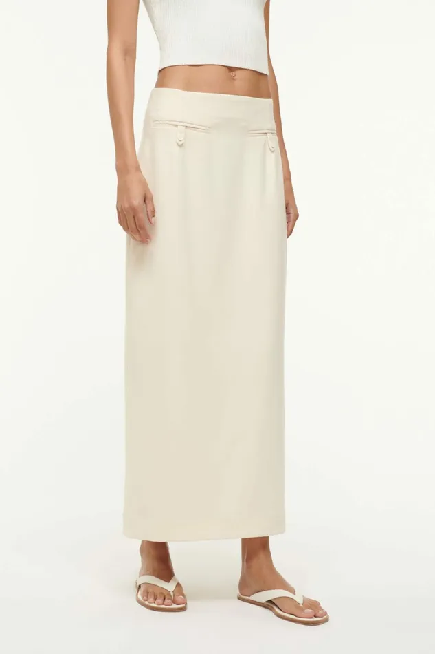 STAUD SMITH SKIRT Ecru Women Skirts STAUD SMITH SKIRT Ecru Women Skirts