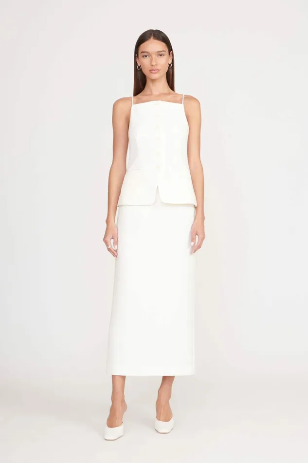STAUD SMITH SKIRT Ecru Women Skirts STAUD SMITH SKIRT Ecru Women Skirts