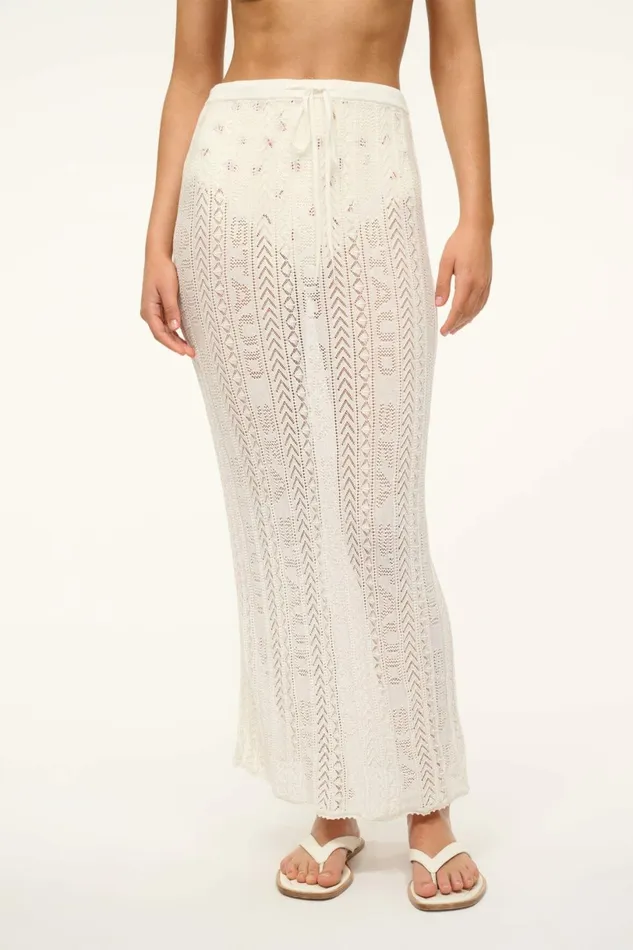 STAUD ST MALO COVERUP SKIRT Ivory Women Skirts STAUD ST MALO COVERUP SKIRT Ivory Women Skirts