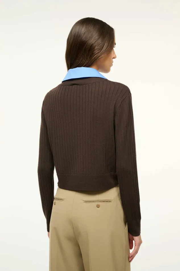 STAUD WALLIS SWEATER Earth Cornflower Women The Knit Shop STAUD WALLIS SWEATER Earth Cornflower Women The Knit Shop