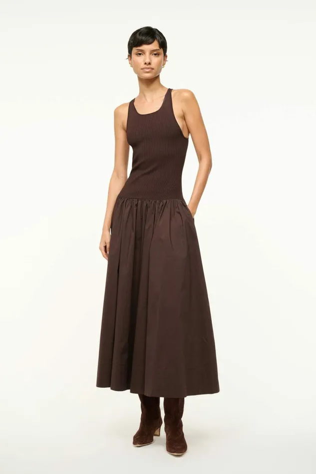 STAUD YAMILA DRESS Earth Women Dresses STAUD YAMILA DRESS Earth Women Dresses
