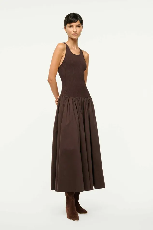 STAUD YAMILA DRESS Earth Women Dresses STAUD YAMILA DRESS Earth Women Dresses