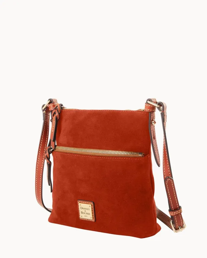 Suede Letter Carrier Amber Women Dooney and Bourke Crossbodies Suede Letter Carrier Amber Women Dooney and Bourke Crossbodies