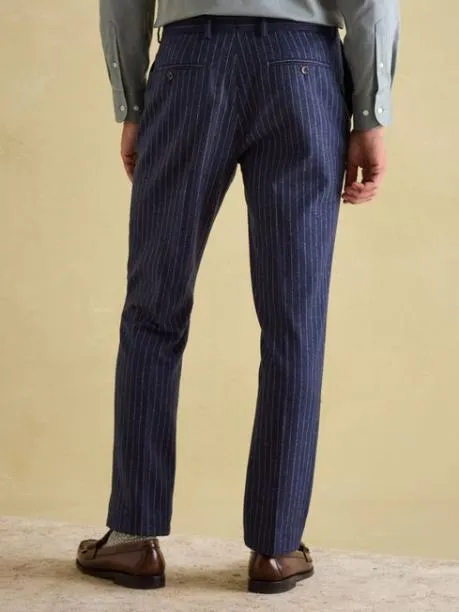 Suits and Tailoring Men Joules Navy Slim Fit Pinstripe Suit Trousers