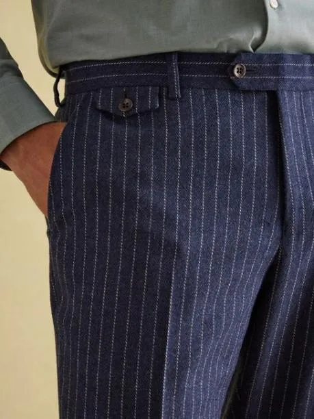 Suits and Tailoring Men Joules Navy Slim Fit Pinstripe Suit Trousers