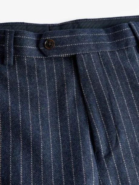 Suits and Tailoring Men Joules Navy Slim Fit Pinstripe Suit Trousers