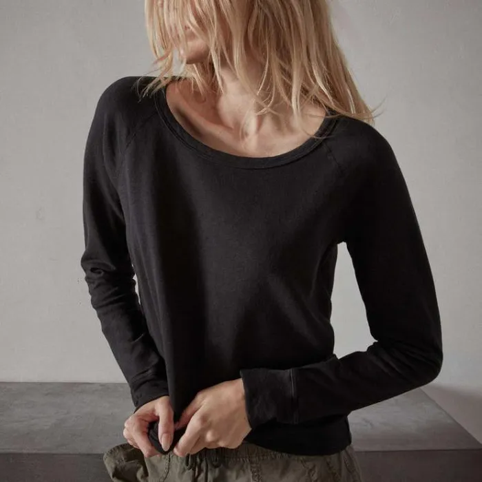 Sweat TopsBottoms Women James Perse Vintage French Terry Sweatshirt Black