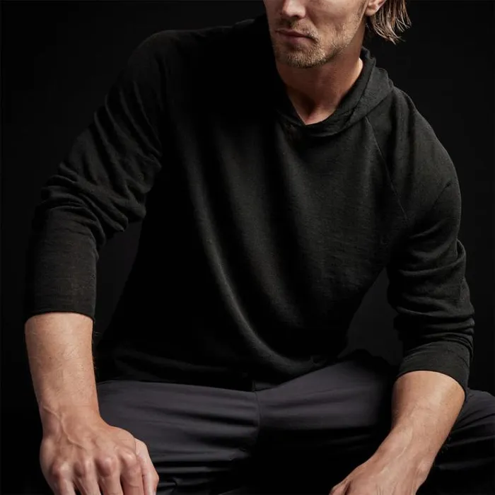 Sweaters Men James Perse Desert Linen Hoodie Blackblack