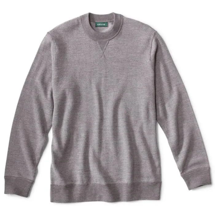 Sweaters Men Orvis Bird039sEye Crew Sweater Medium Heather Grey