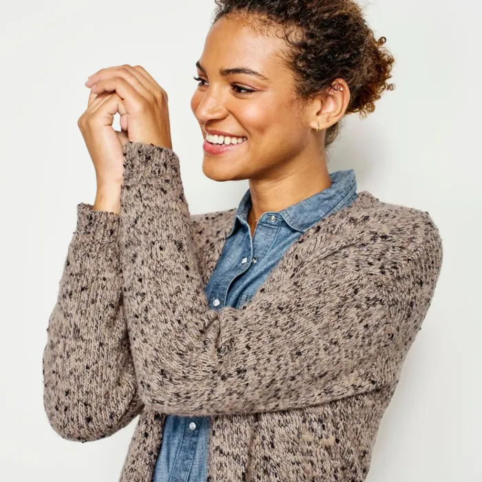Sweaters Women Orvis Marled Sweater Duster Mushroomfeather Multi