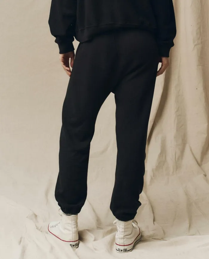 Sweatpants Women The Great The Stadium Sweatpant Solid Almost Black Sweatpants Women The Great The Stadium Sweatpant Solid Almost Black