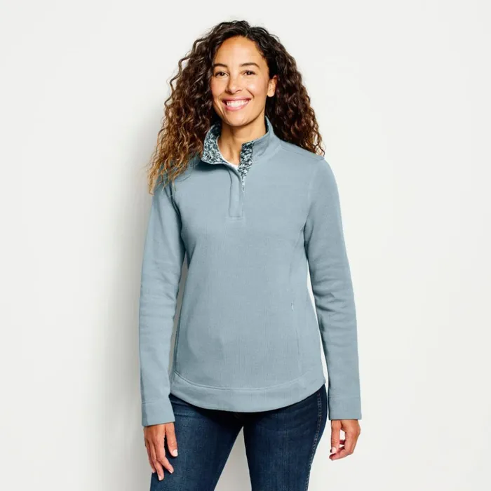 Sweatshirts Women Orvis Signature PrintTrim Sweatshirt Mineral Blue