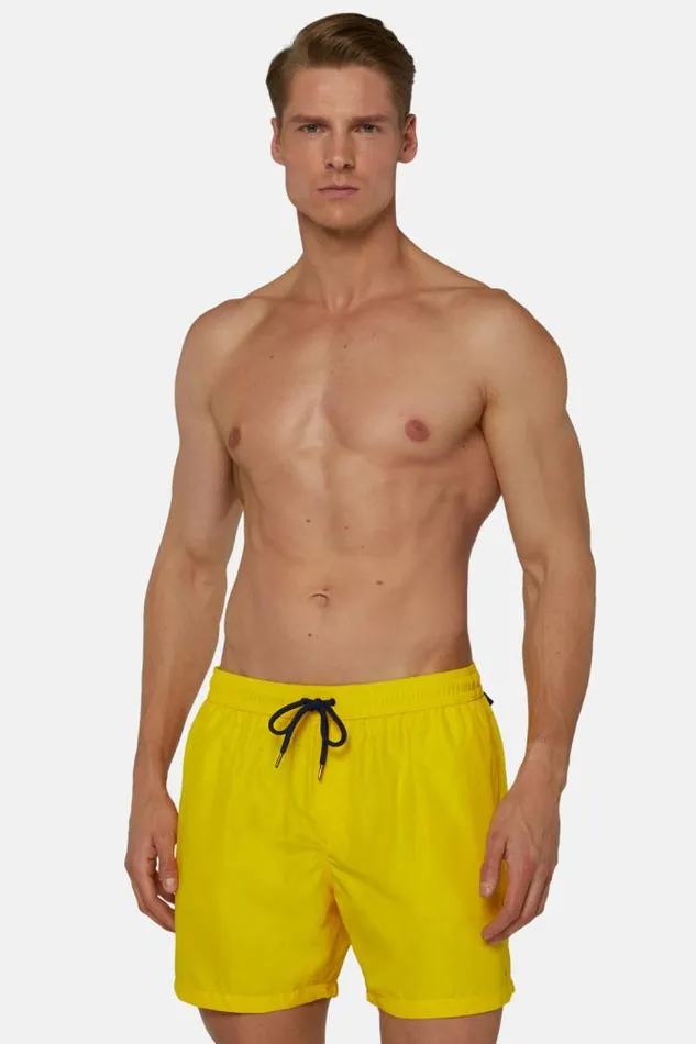 Swim Shorts Men Boggi Milano Plain Swimsuit Yellow