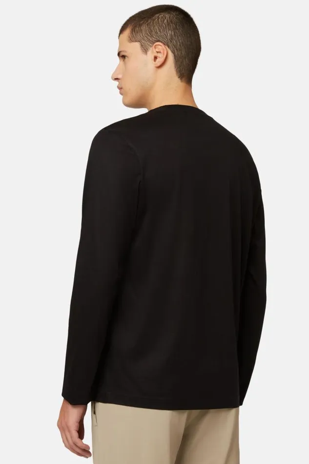 TShirts Men Boggi Milano Longsleeved Pima Cotton Jersey Tshirt Black TShirts Men Boggi Milano Longsleeved Pima Cotton Jersey Tshirt Black