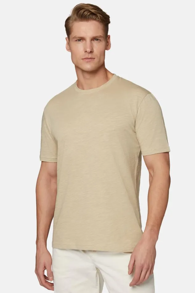TShirts Men Boggi Milano Organic Cotton Slub Jersey TShirt Taupe TShirts Men Boggi Milano Organic Cotton Slub Jersey TShirt Taupe