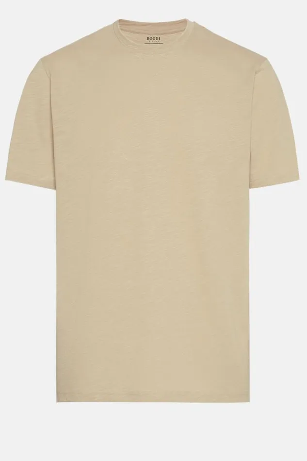 TShirts Men Boggi Milano Organic Cotton Slub Jersey TShirt Taupe TShirts Men Boggi Milano Organic Cotton Slub Jersey TShirt Taupe