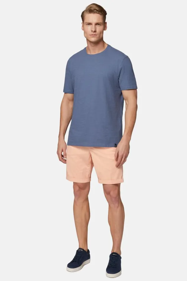 TShirts Men Boggi Milano TShirt In Cotton Slub Jersey Airblue