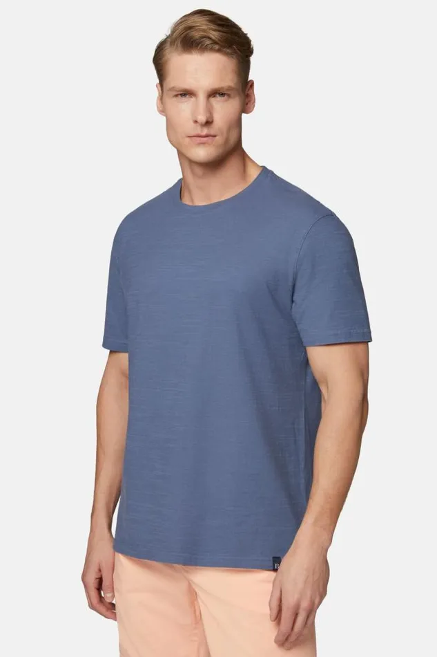 TShirts Men Boggi Milano TShirt In Cotton Slub Jersey Airblue TShirts Men Boggi Milano TShirt In Cotton Slub Jersey Airblue