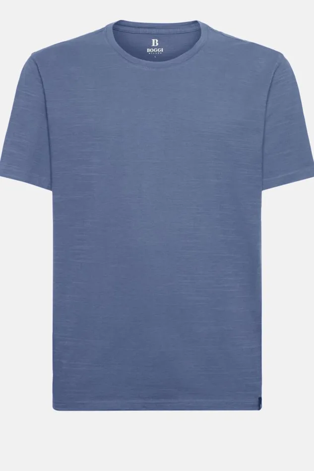 TShirts Men Boggi Milano TShirt In Cotton Slub Jersey Airblue TShirts Men Boggi Milano TShirt In Cotton Slub Jersey Airblue