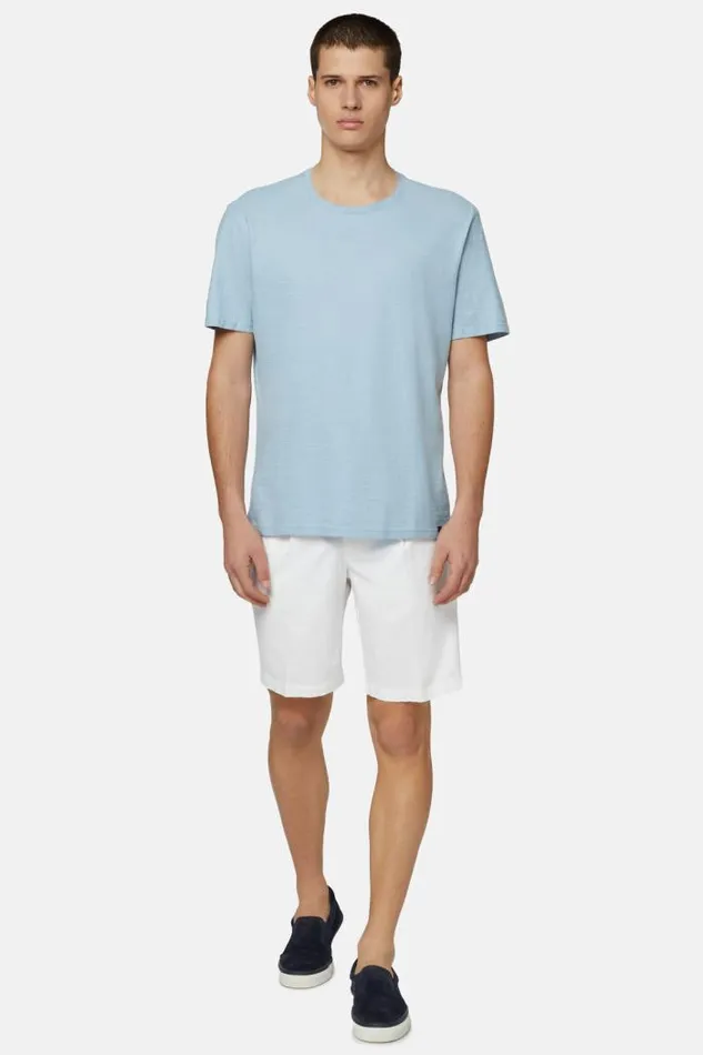TShirts Men Boggi Milano TShirt In Cotton Slub Jersey Light Blu