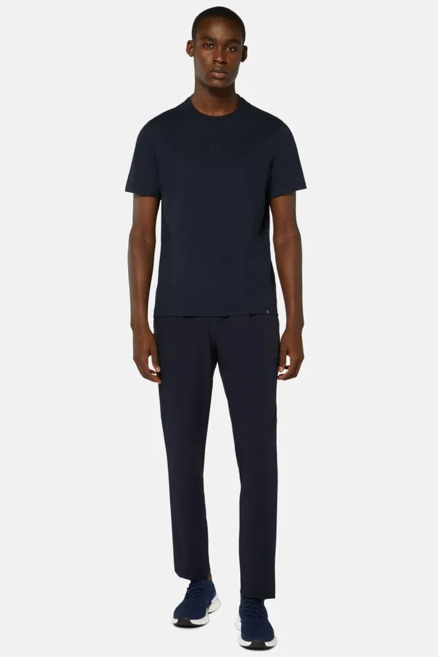TShirts Men Boggi Milano TShirt In Sustainable Performance Pique Navy Blue