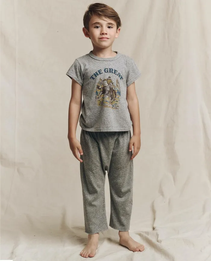 Tees and Sweats Kids The Great The Little Boxy Crew Graphic Heather Grey With Rodeo Graphic