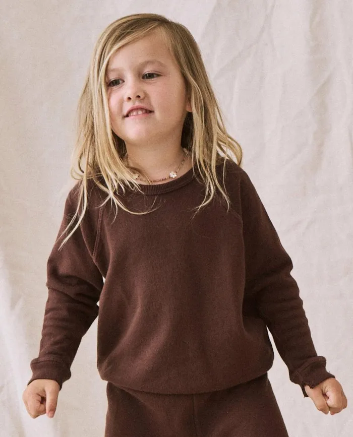 Tees and Sweats Kids The Great The Little College Sweatshirt Solid Toasted Walnut