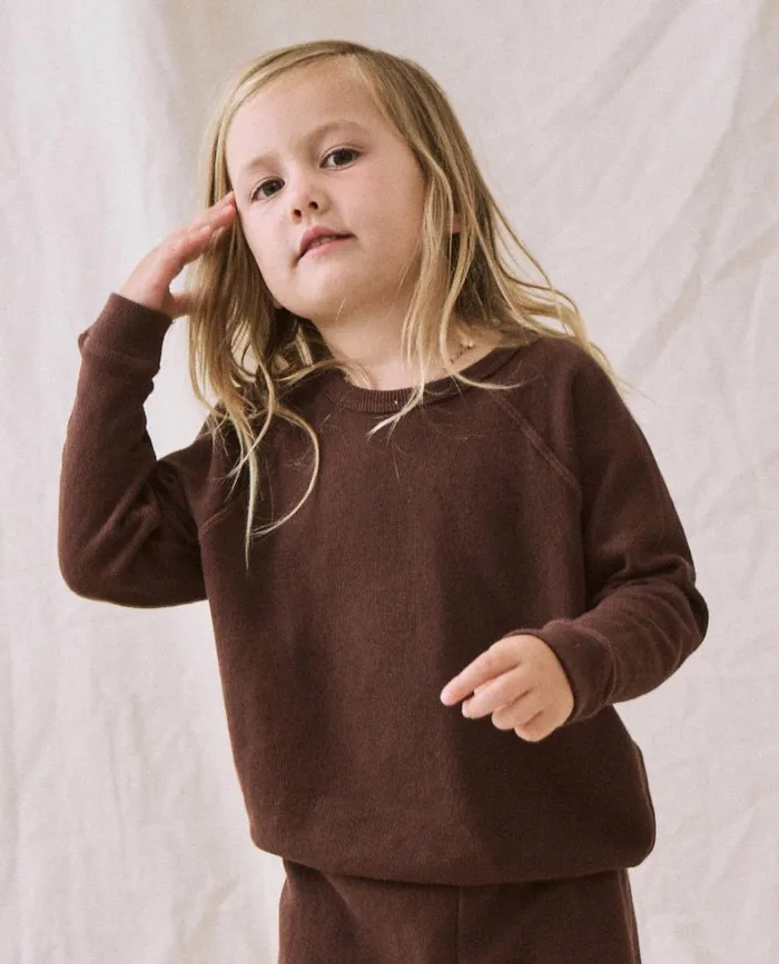 Tees and Sweats Kids The Great The Little College Sweatshirt Solid Toasted Walnut