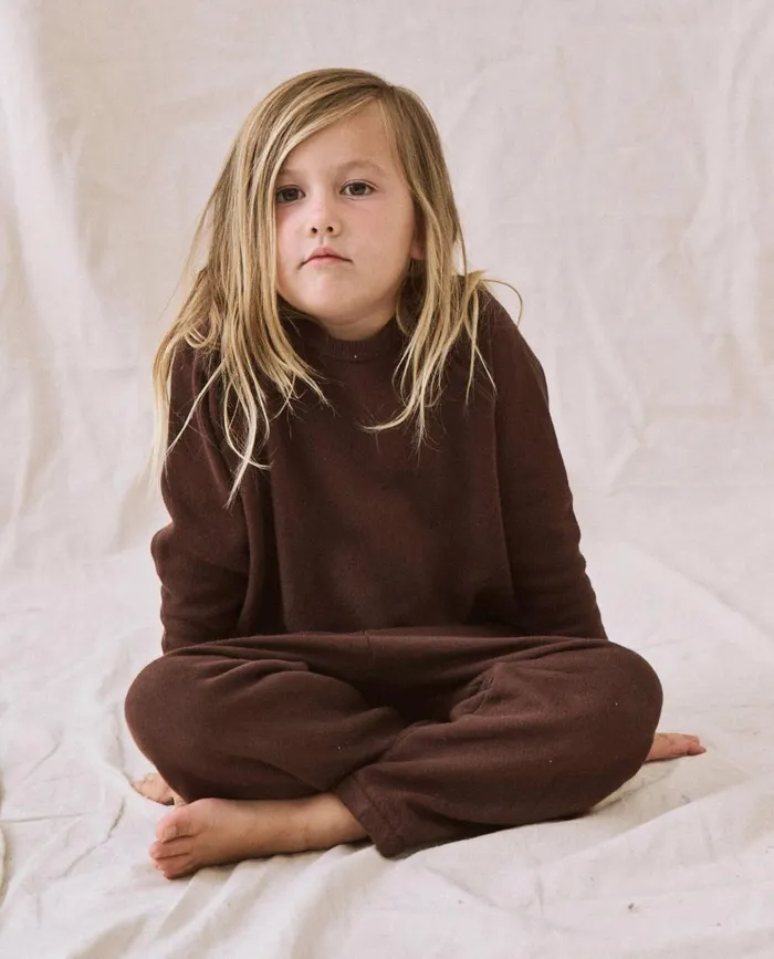 Tees and Sweats Kids The Great The Little College Sweatshirt Solid Toasted Walnut