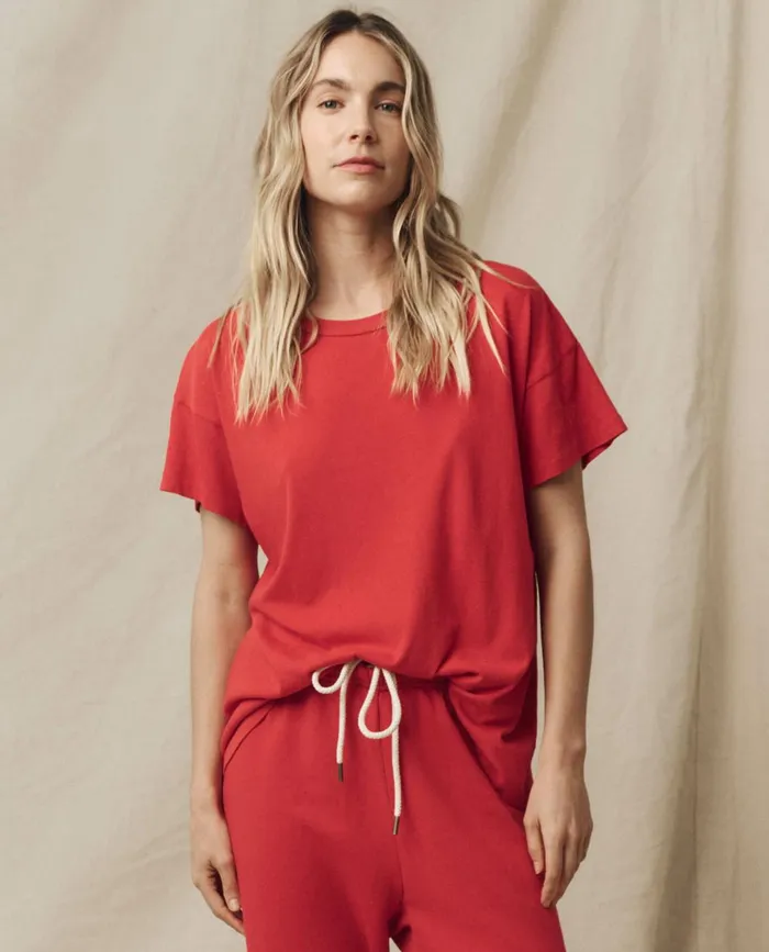 Tees Women The Great The Boxy Crew Solid Campfire