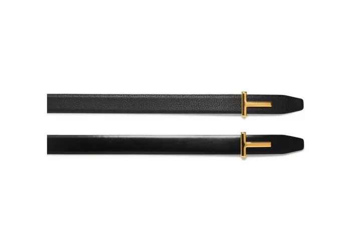 TOM FORD Belts Women GRAINED LEATHER AND SHINY SMOOTH LEATHER REVERSIBLE T BELT Black TOM FORD Belts Women GRAINED LEATHER AND SHINY SMOOTH LEATHER REVERSIBLE T BELT Black