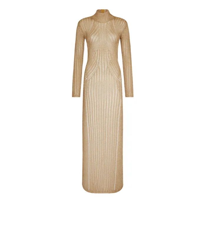 TOM FORD Dresses Women OPEN BACK KNIT EVENING DRESS Pale Gold