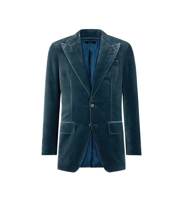 TOM FORD Jackets Men LIGHT VELVET ATTICUS JACKET Avian Blue