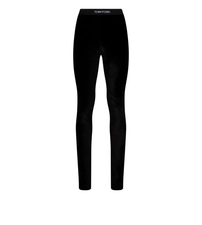 TOM FORD Leggings Women STRETCH VELVET SIGNATURE LEGGINGS Black