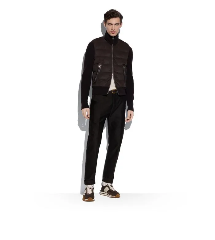 TOM FORD Outerwear Men DOWN SUEDE FRONT ZIP THROUGH Ebony TOM FORD Outerwear Men DOWN SUEDE FRONT ZIP THROUGH Ebony