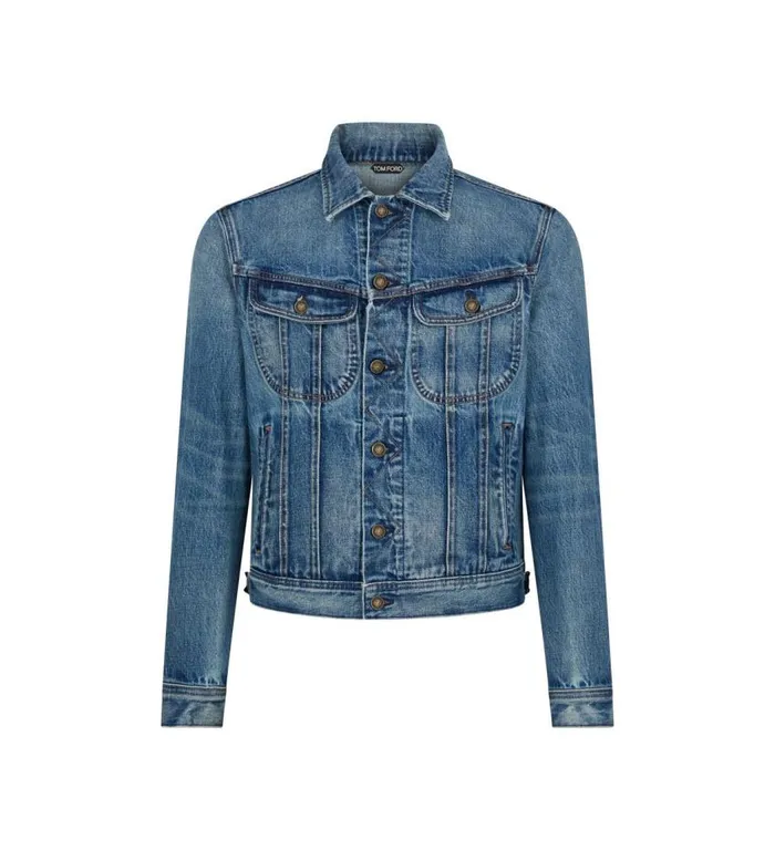 TOM FORD Outerwear Men HIGH LOW ICON DENIM JACKET New Strong Highlow