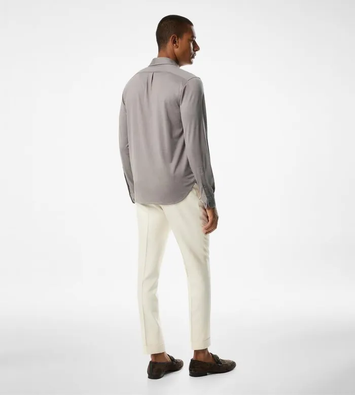 TOM FORD Shirts Men SILK COTTON BLEND SHIRT Grey TOM FORD Shirts Men SILK COTTON BLEND SHIRT Grey