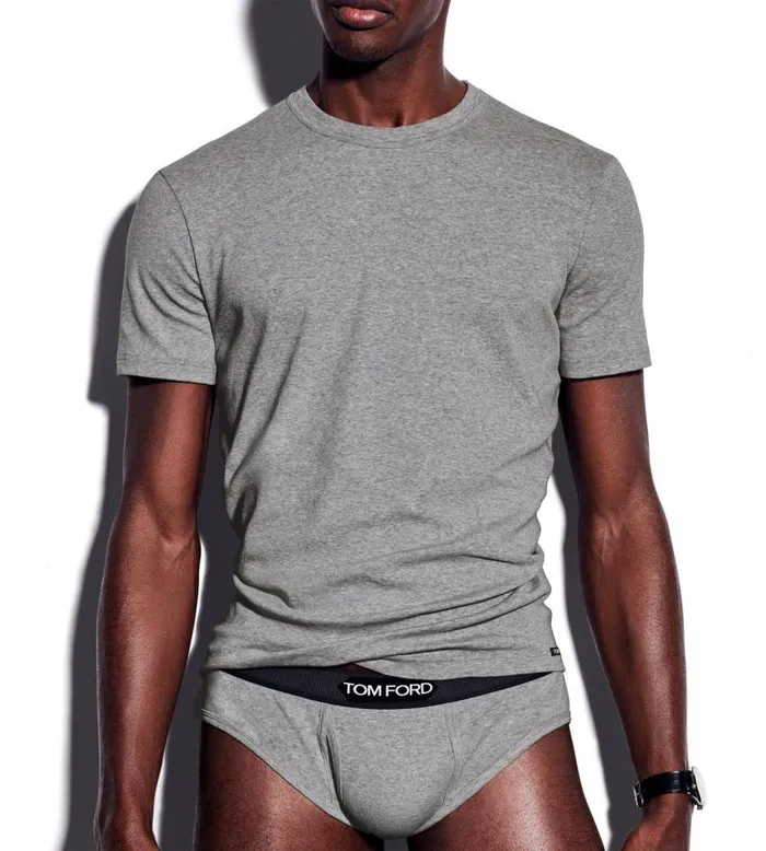 TOM FORD TShirts Men COTTON CREWNECK TSHIRT Grey