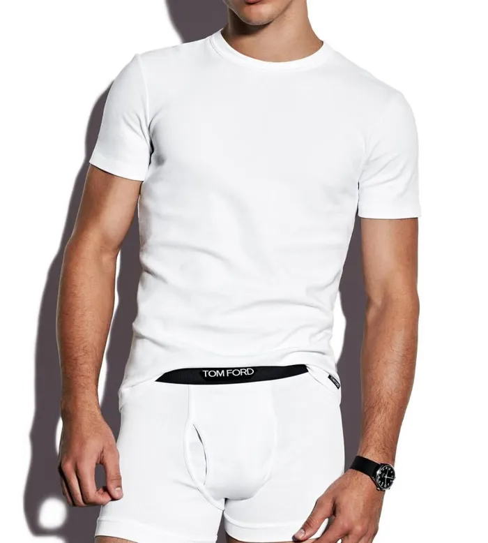 TOM FORD TShirts Men COTTON CREWNECK TSHIRT White