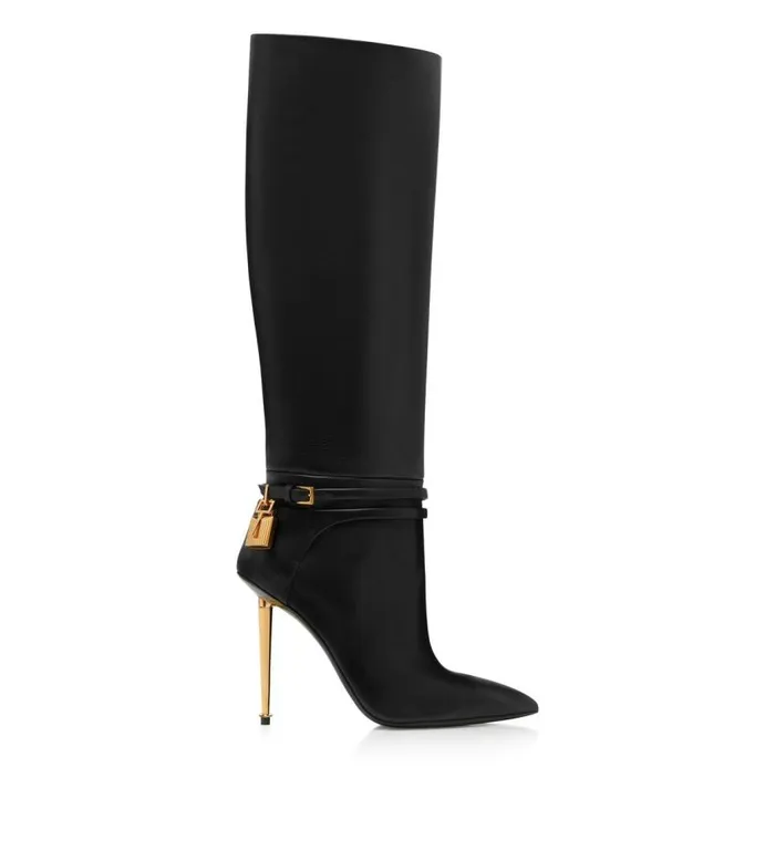 TOM FORD The Padlock Women LEATHER PADLOCK BOOT Black