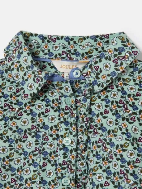 Tops and TShirts Girls Joules Blue Ditsy Pop Over Blouse