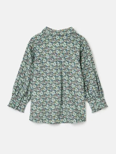 Tops and TShirts Girls Joules Blue Ditsy Pop Over Blouse