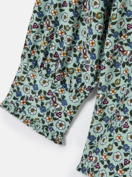 Tops and TShirts Girls Joules Blue Ditsy Pop Over Blouse