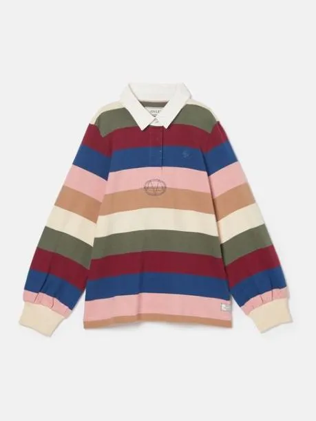 Tops and TShirts Girls Joules Multi Stripe Rugby Top