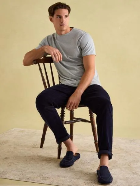 Tops and TShirts Men Joules Grey Lightweight Jersey 100 Cotton Crew Neck TShirt
