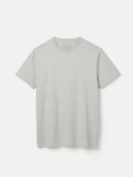 Tops and TShirts Men Joules Grey Lightweight Jersey 100 Cotton Crew Neck TShirt