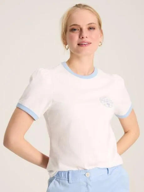Tops and TShirts Women Joules Cream Short Sleeve TShirt