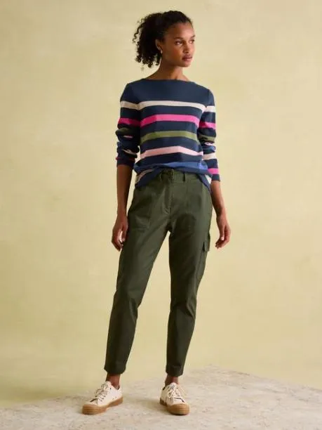 Tops and TShirts Women Joules Navy Multi Boat Neck Breton Top