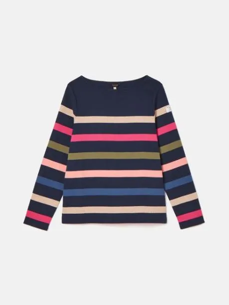 Tops and TShirts Women Joules Navy Multi Boat Neck Breton Top